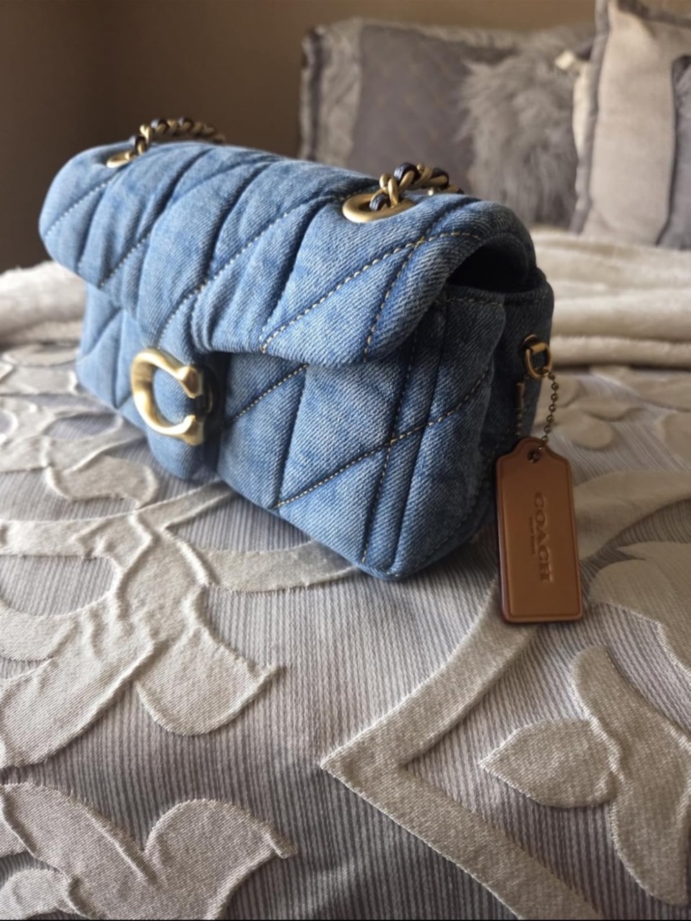 New Coach Denim Tabby Shoulder Bag 20 - Picture 9 of 10